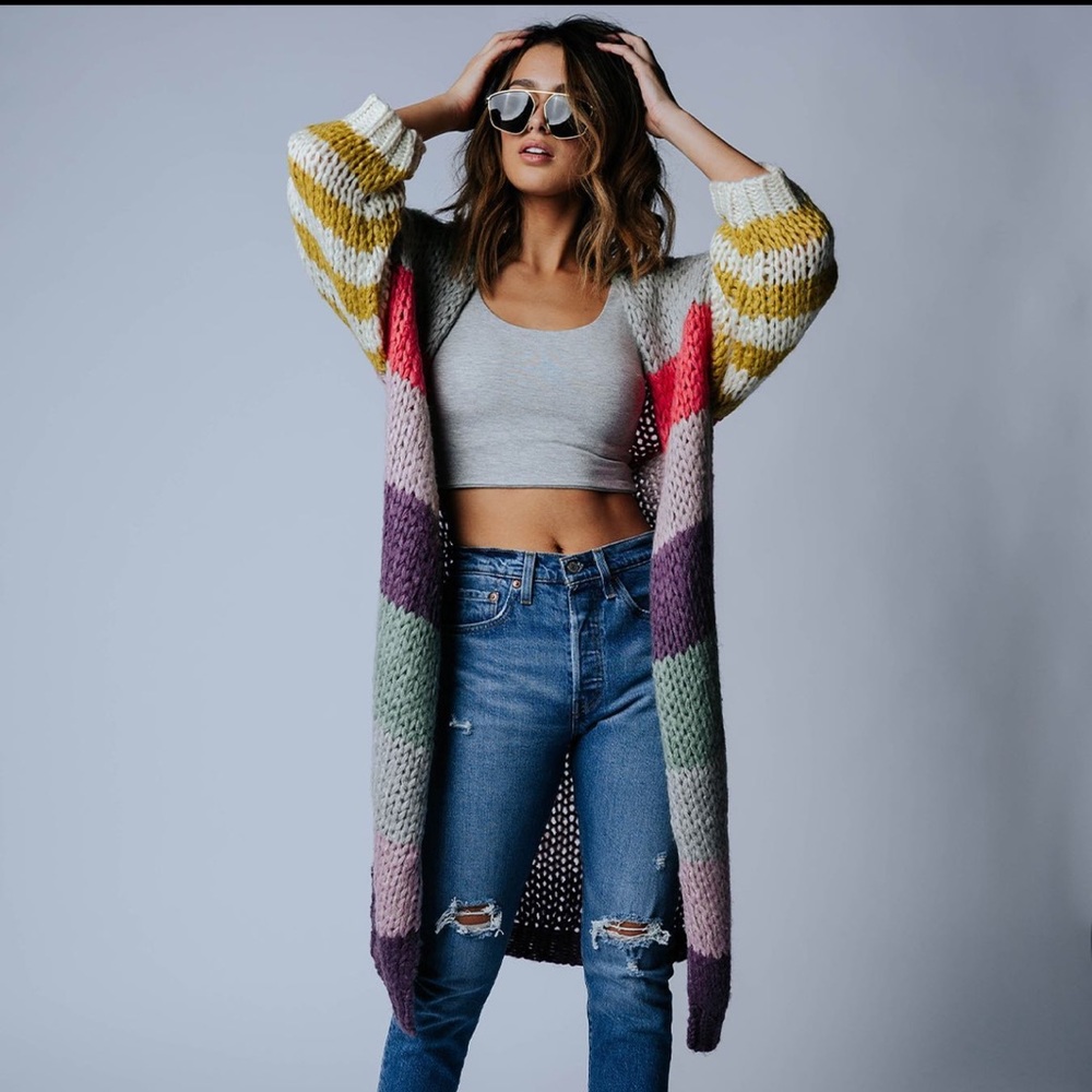 Clad & Cloth color block cardigan